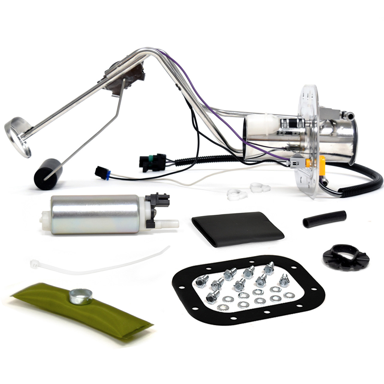 eClassics 1984-1987 Chevrolet Corvette Fuel Pump Assembly 110 LPH - Stainless Hanger With Filler Neck and Sending Unit