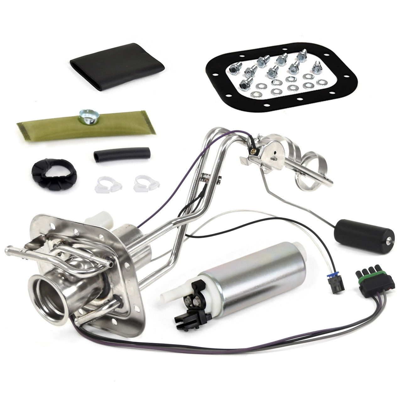 eClassics 1989-1996 Chevrolet Corvette Fuel Pump Assembly 110 LPH - Stainless Hanger With Filler Neck and Sending Unit