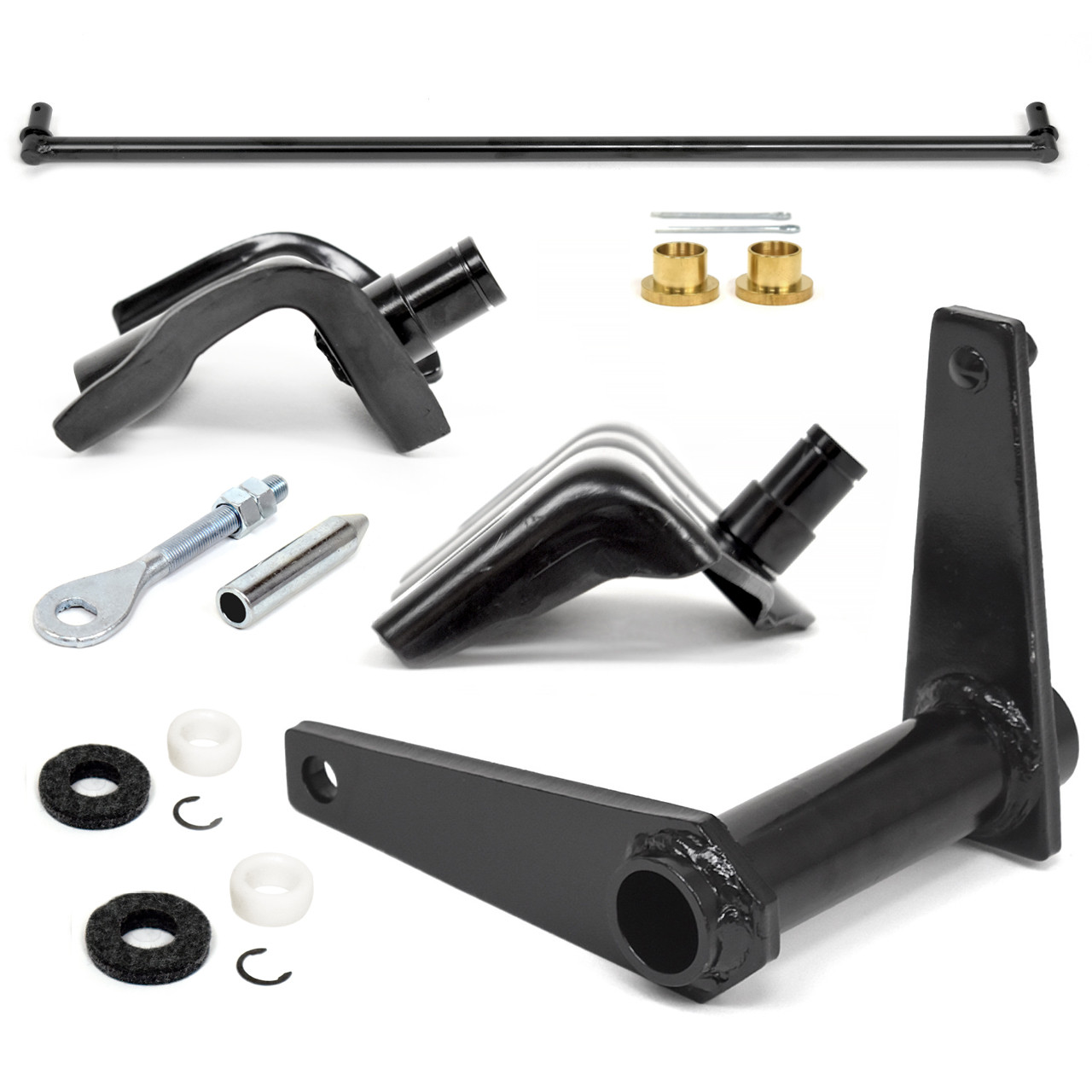 eClassics 1968-1976 Ford F-350 Pickup Truck Clutch Bell Crank Kit 360/390 V8 - Equalizer Bar, Pivot Mount Brackets, Upper & Lower Rods