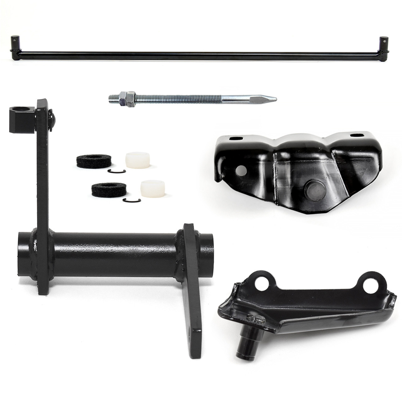 eClassics 1977-1979 Ford F-350 Pickup Truck Clutch Bell Crank Kit 351/400 V8 - Equalizer Bar, Pivot Mount Brackets, Upper & Lower Rods