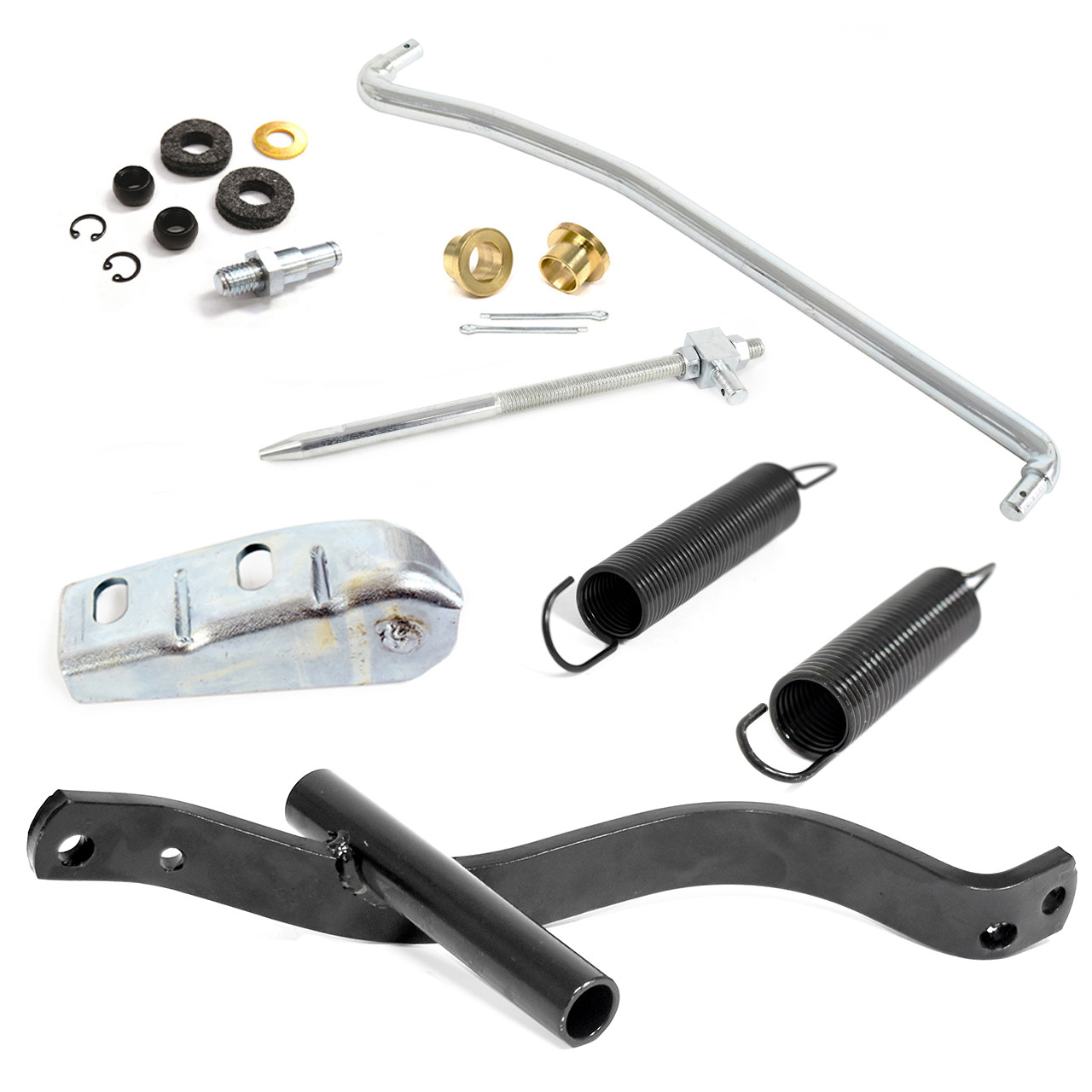 eClassics 1967-1968 Ford Mustang Bell Crank Kit 289 Non-HiPo - Clutch Release Equalizer Bar, Pivot Mount Brackets, Upper/Lower Linkage Rods & Springs