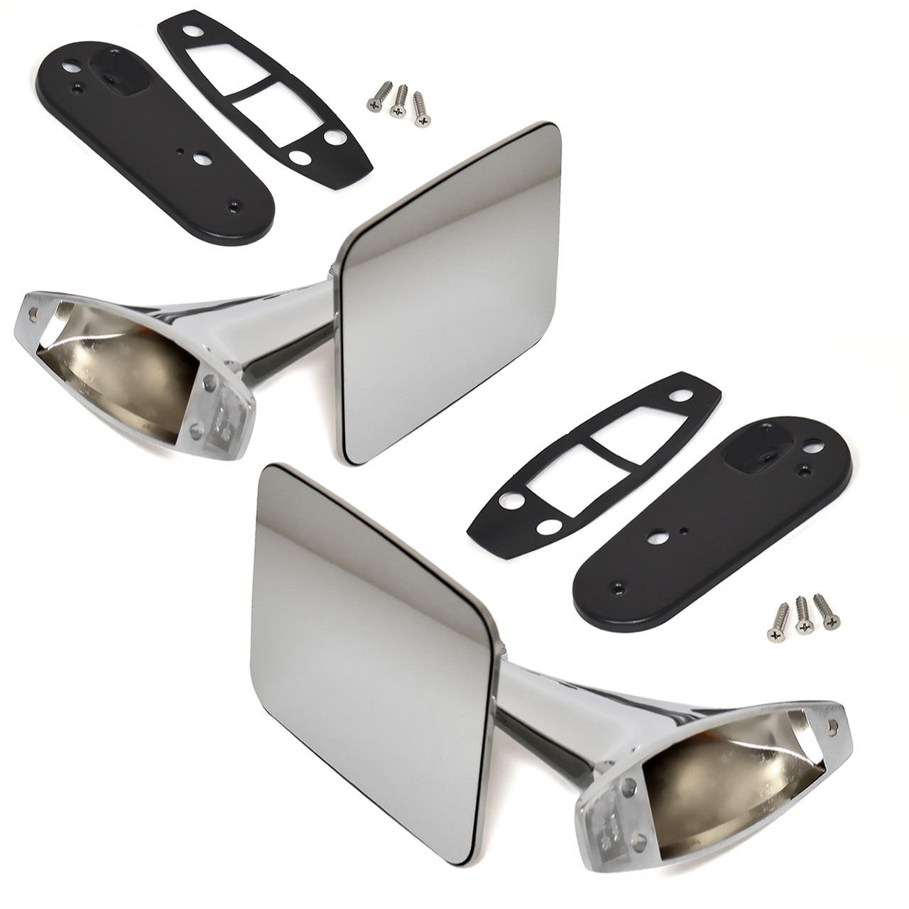 eClassics 1970-1972 GMC C15/C1500 Pickup Truck Outside Mirror Chrome Pair