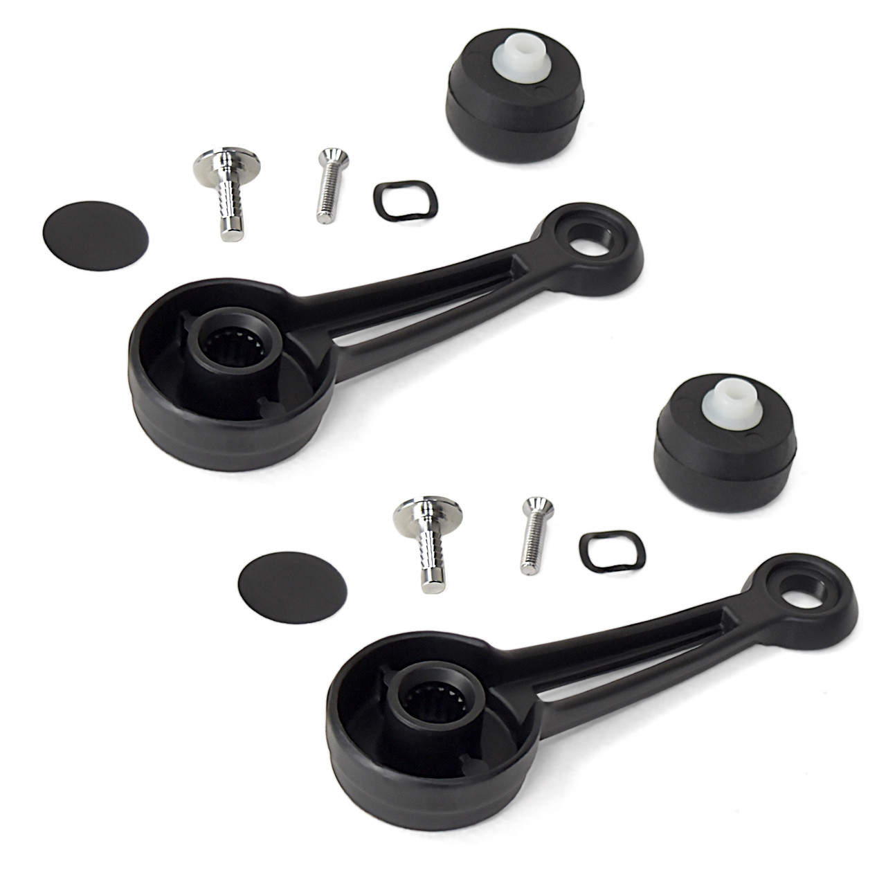 eClassics 1968-1969 Ford Mustang Door Or Quarter Window Handle Pair With Knob And Cover Plate Standard Black