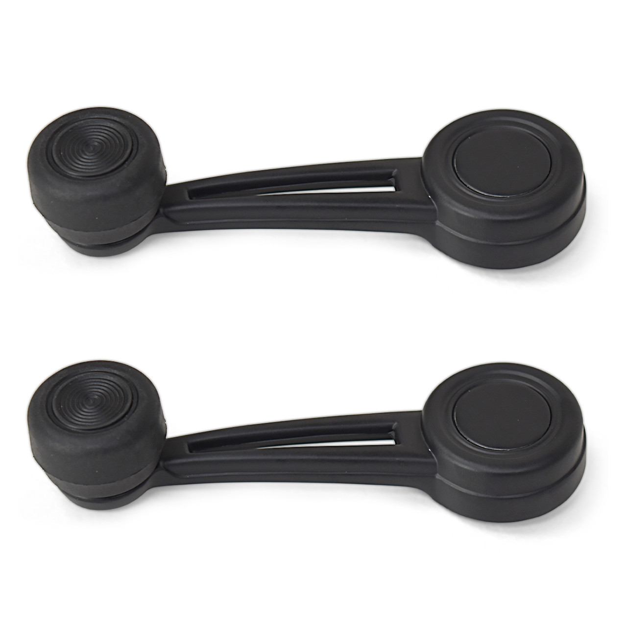 eClassics 1968-1971 Ford Torino Door Or Quarter Window Handle Pair With Knob And Cover Plate Standard Black