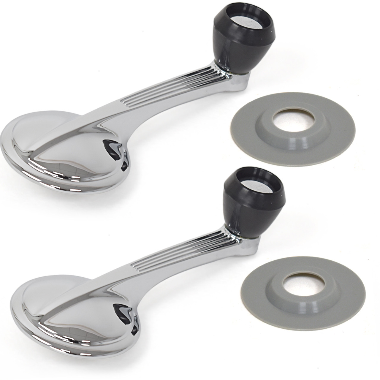 eClassics 1954-1958 Oldsmobile Super 88 Window Handle Chrome Black Knob PAIR