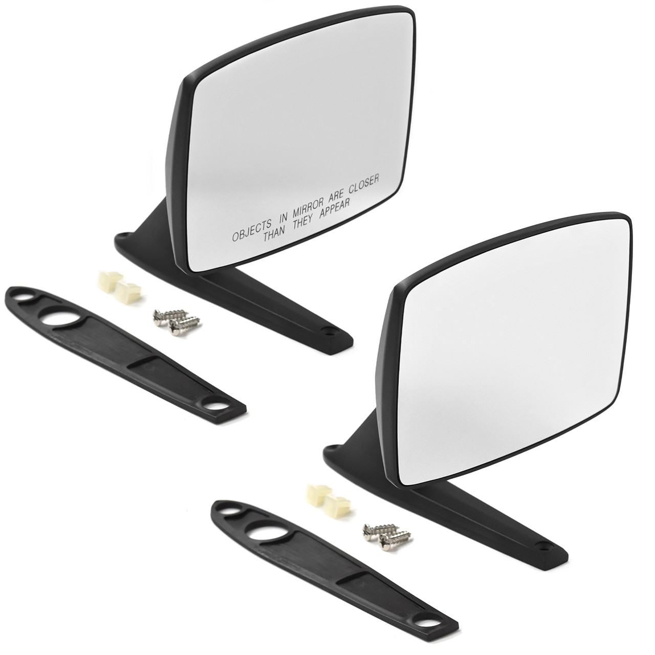 eClassics 1975 International Harvester Travelall Wagon Outside Mirror Satin Black Pair