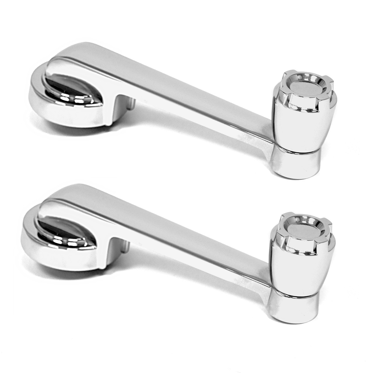 eClassics 1961-1971 International Harvester Scout Door Window Handle Chrome With Chrome Knob Pair