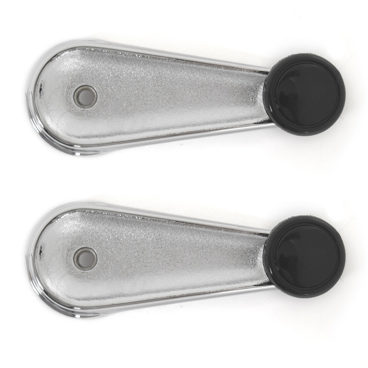 eClassics 1971-1980 International Harvester Scout II Door Window Handle Chrome With Black Knob Pair