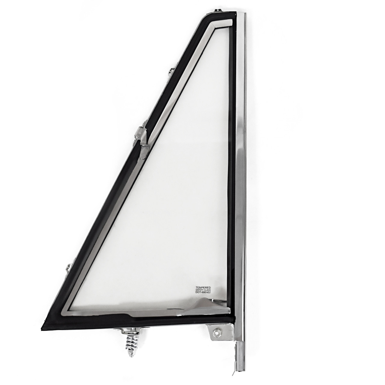 eClassics 1966-1977 Ford Bronco Vent Window Assembly Chrome Clear Glass Driver Side
