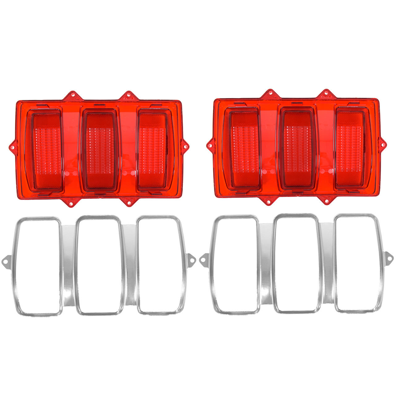 eClassics 1969 Ford Mustang Tail Light Lens And Inner Bezel Pair
