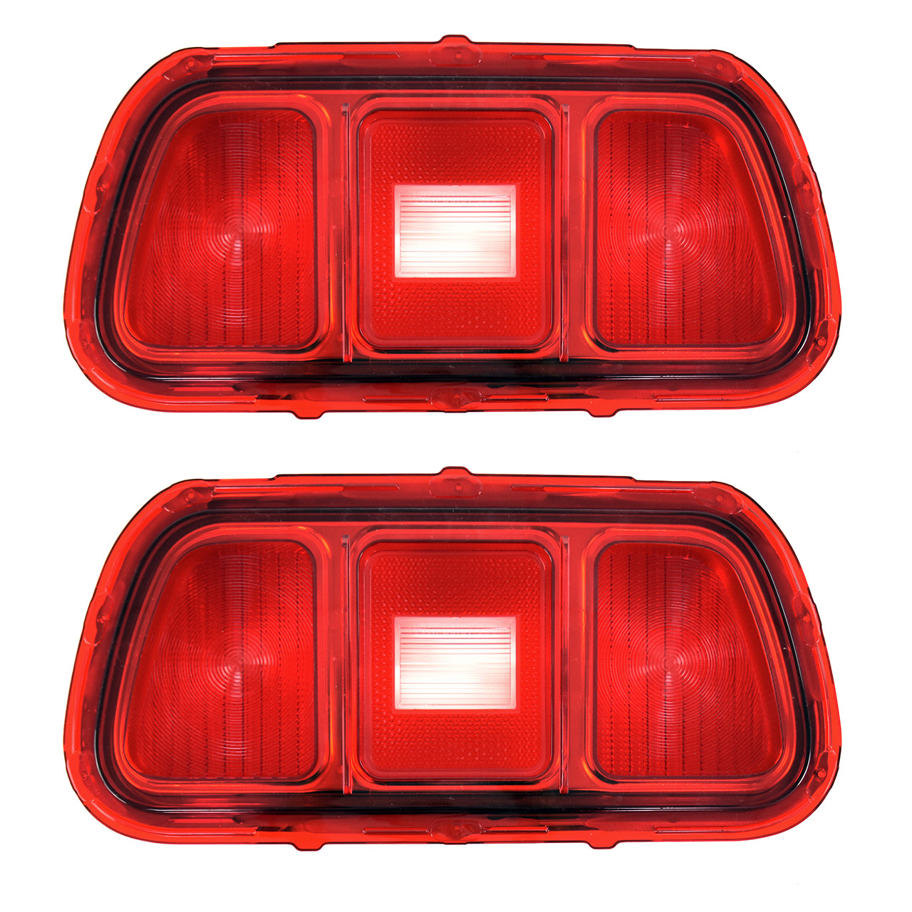 eClassics 1971-1973 Ford Mustang Tail Light Lens Pair With Bezel