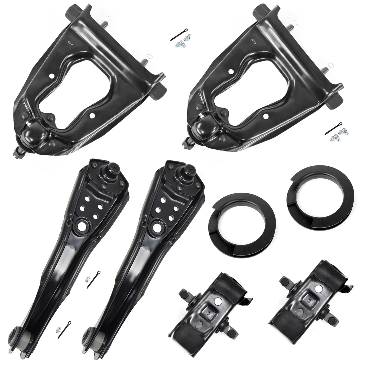 eClassics 1966-1967 Mercury Comet Upper & Lower Control Arm Set With Coil Spring Mounting Kit