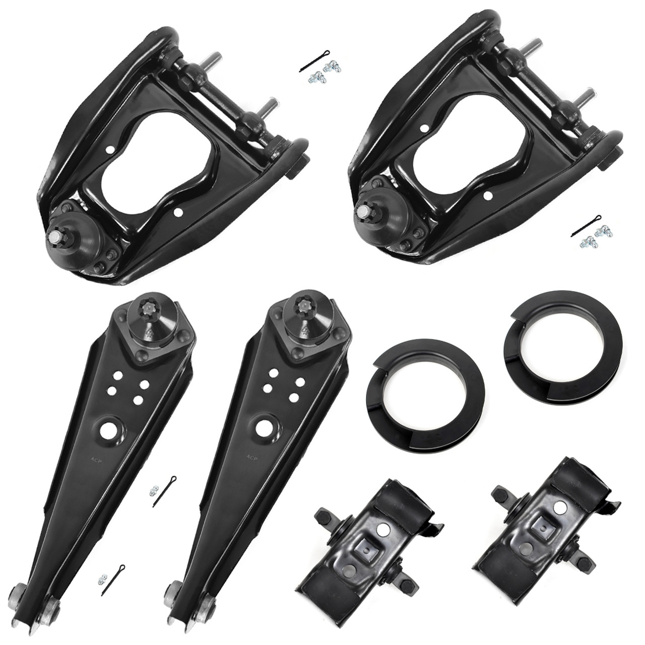 eClassics 1964-1966 Ford Mustang Upper & Lower Control Arm Set With Coil Spring Mounting Kit