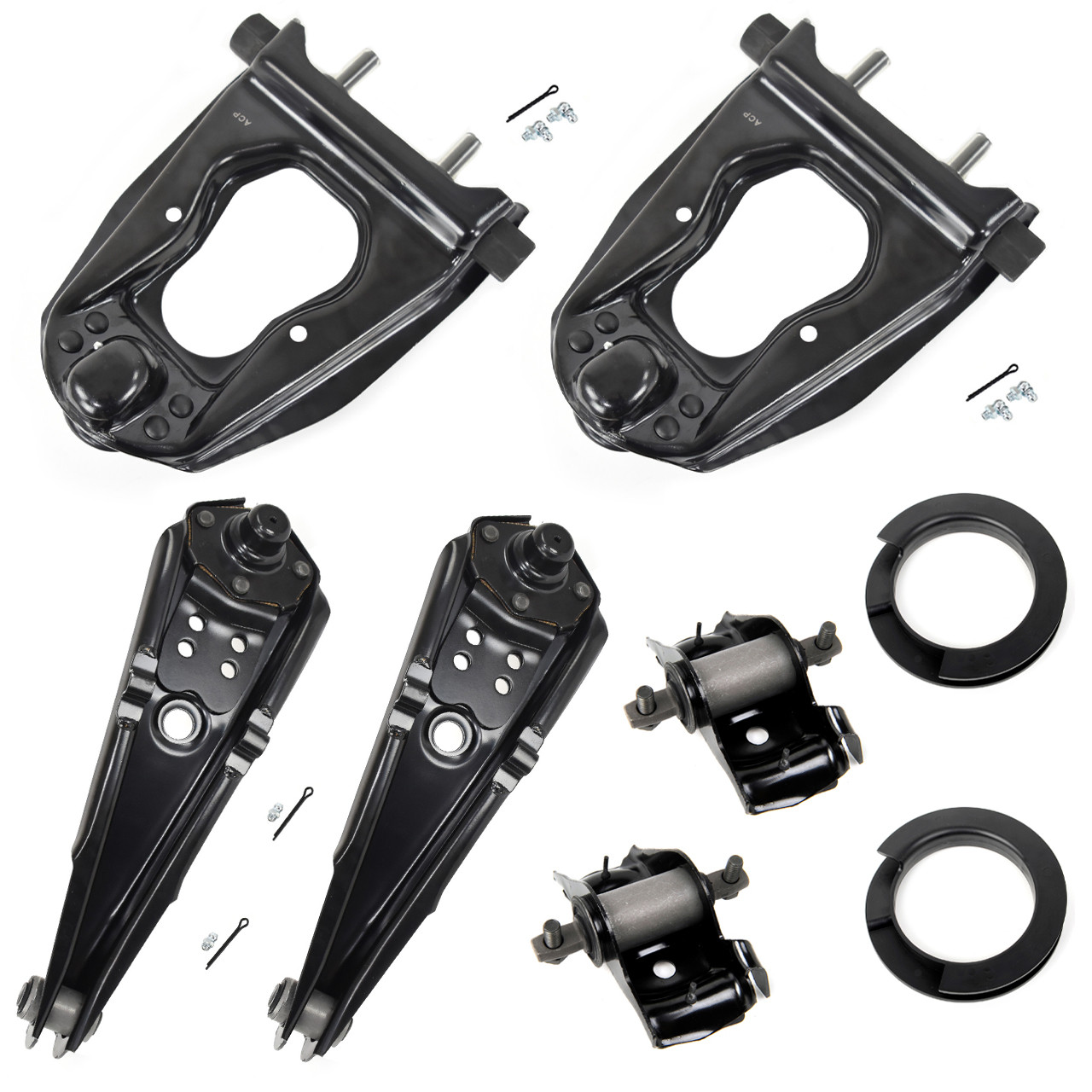 eClassics 1964-1966 Ford Mustang Upper & Lower Control Arm Set With Coil Spring Mounting Kit