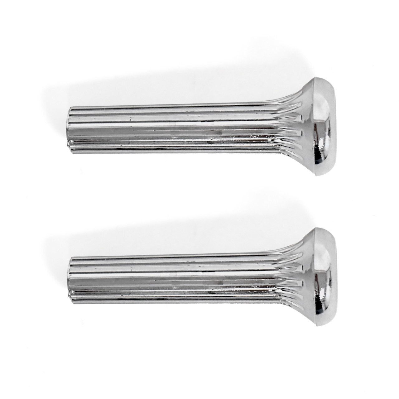 eClassics 1968-1970 Pontiac LeMans Door Lock Knob Ribbed Chrome Pair