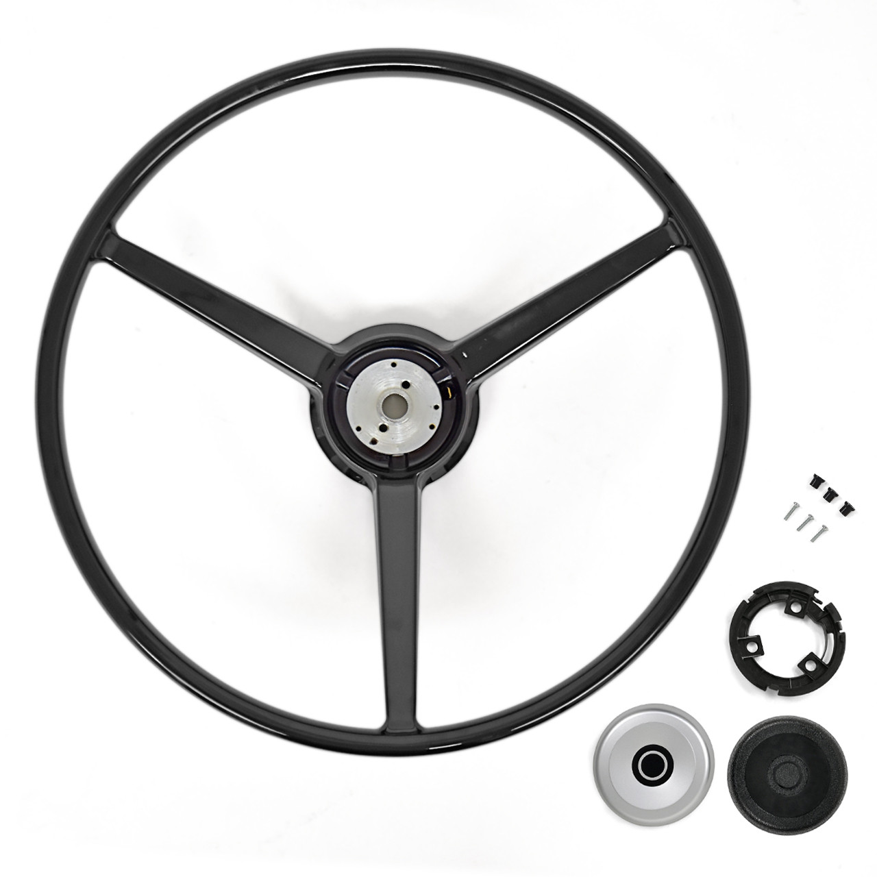 eClassics 1971-1973 International Harvester 1110 Truck Steering Wheel 3-Spoke Black With Horn Kit