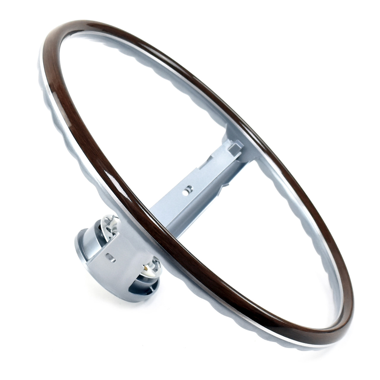 ACP FM-ES008FB 1968 Ford Mustang Steering Wheel 2-Spoke Deluxe Woodgrain Blue