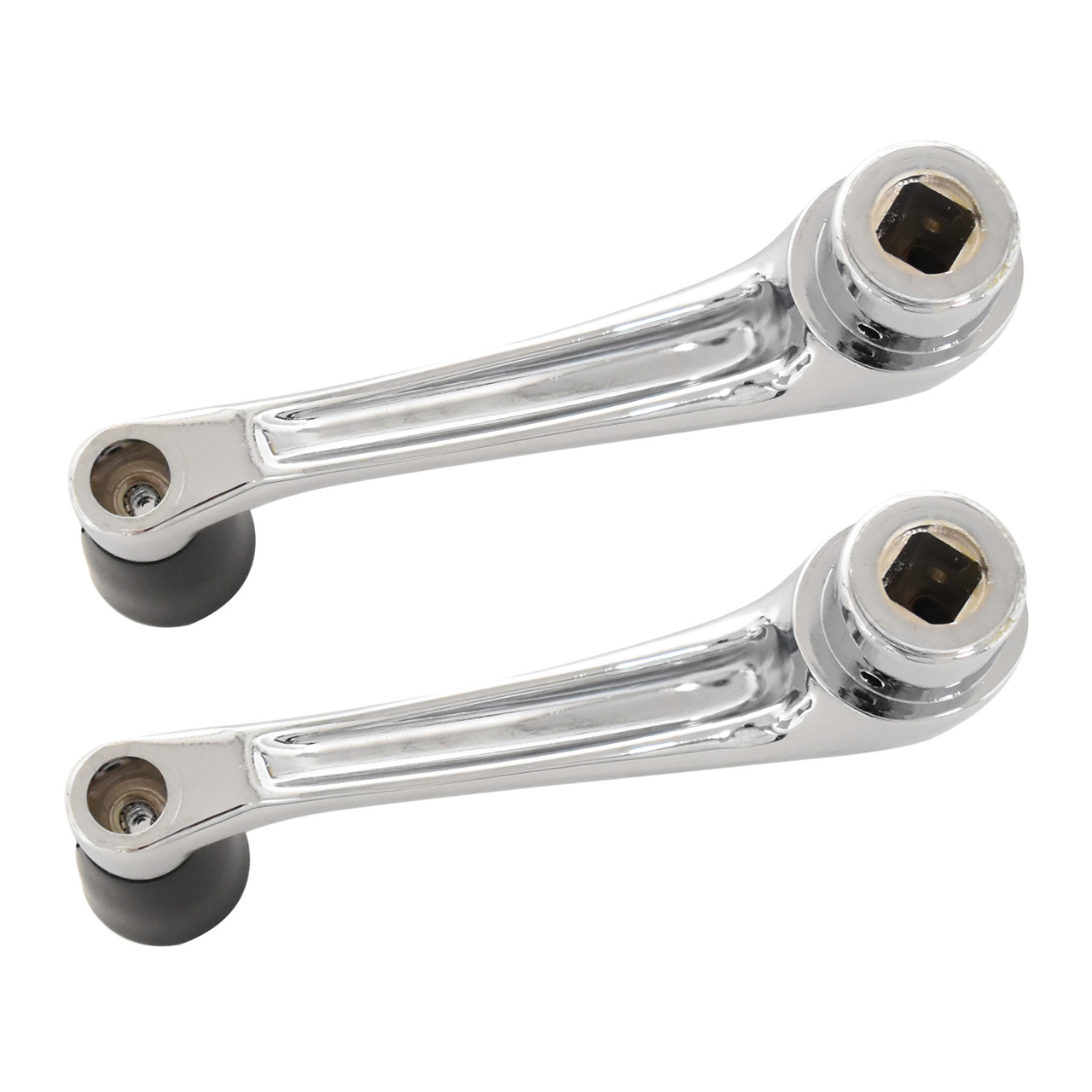 eClassics 1948-1952 Ford F-3 Pickup Truck Door Window Handle With Black Knob Pair