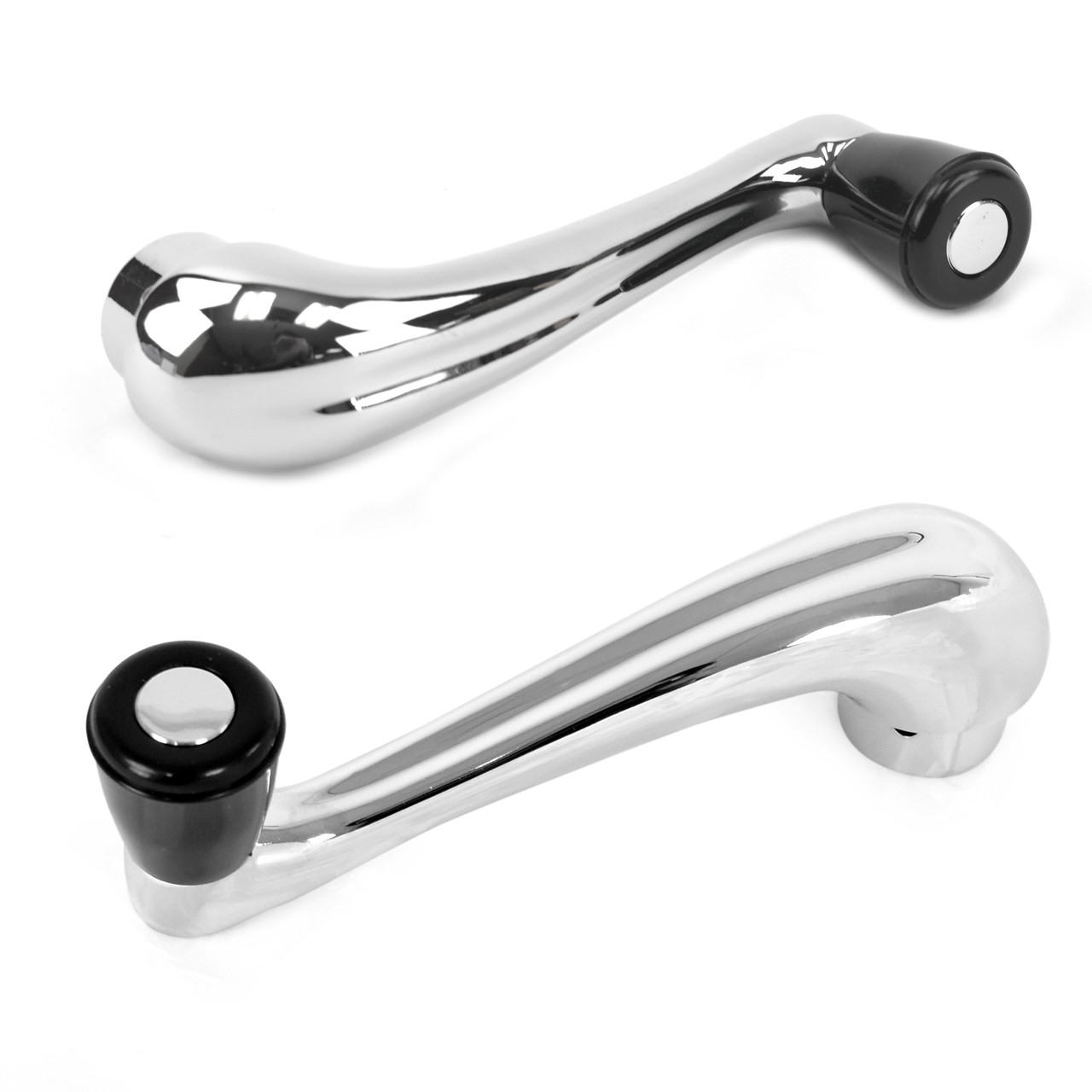 eClassics 1948-1952 Ford F-2 Pickup Truck Door Window Handle With Black Knob Pair