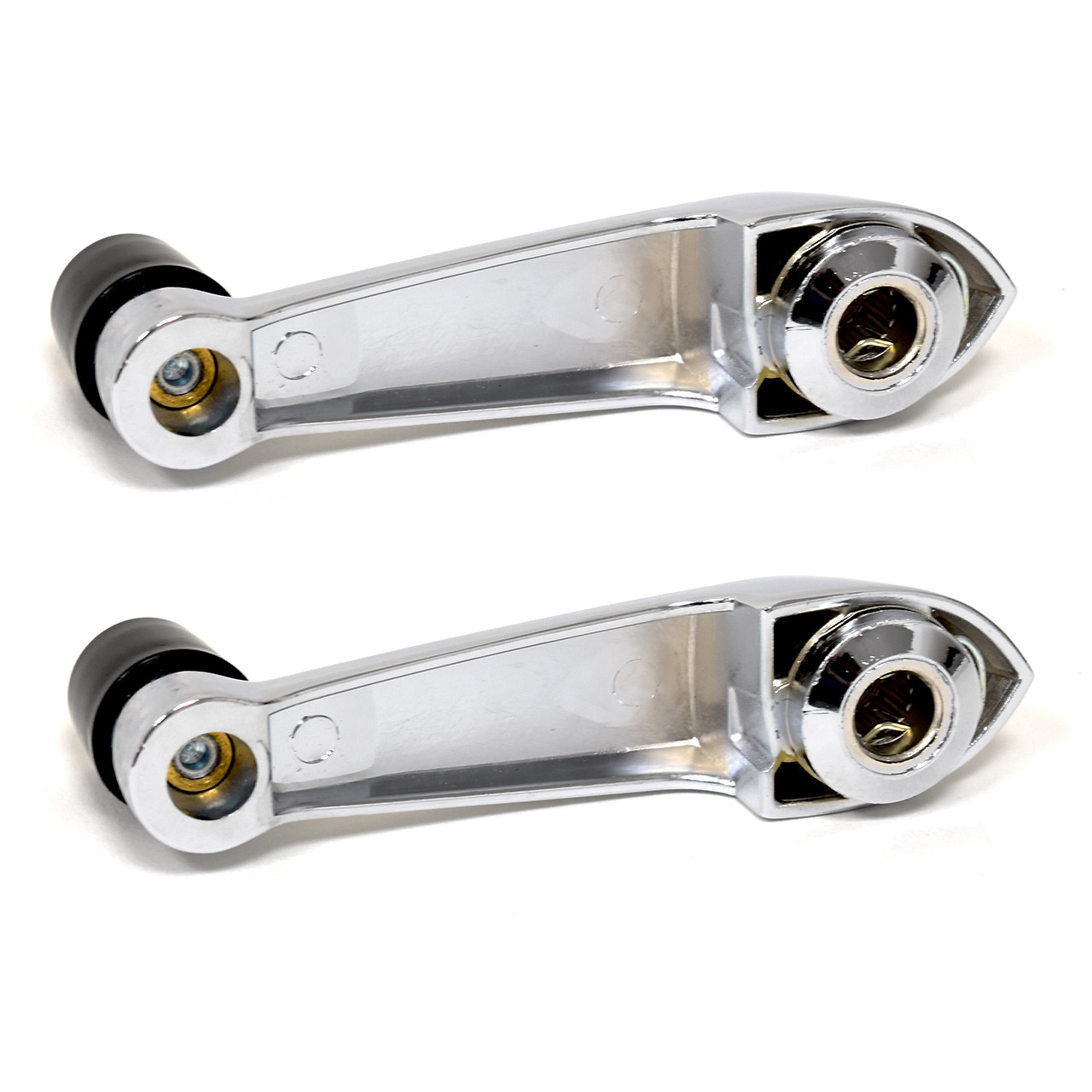 eClassics 1953-1955 Ford F-250 Door Window Handle With Black Knob Pair