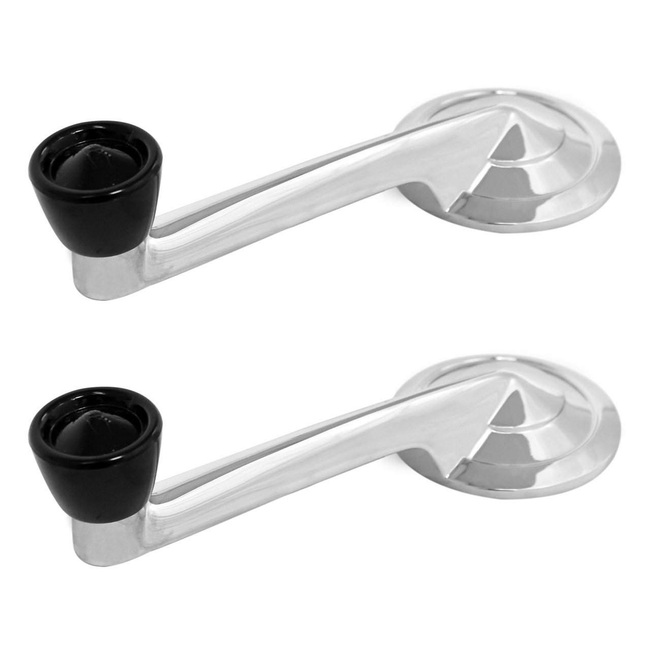 eClassics 1955-1956 Ford Fairlane Door Window Handle With Black Knob Pair