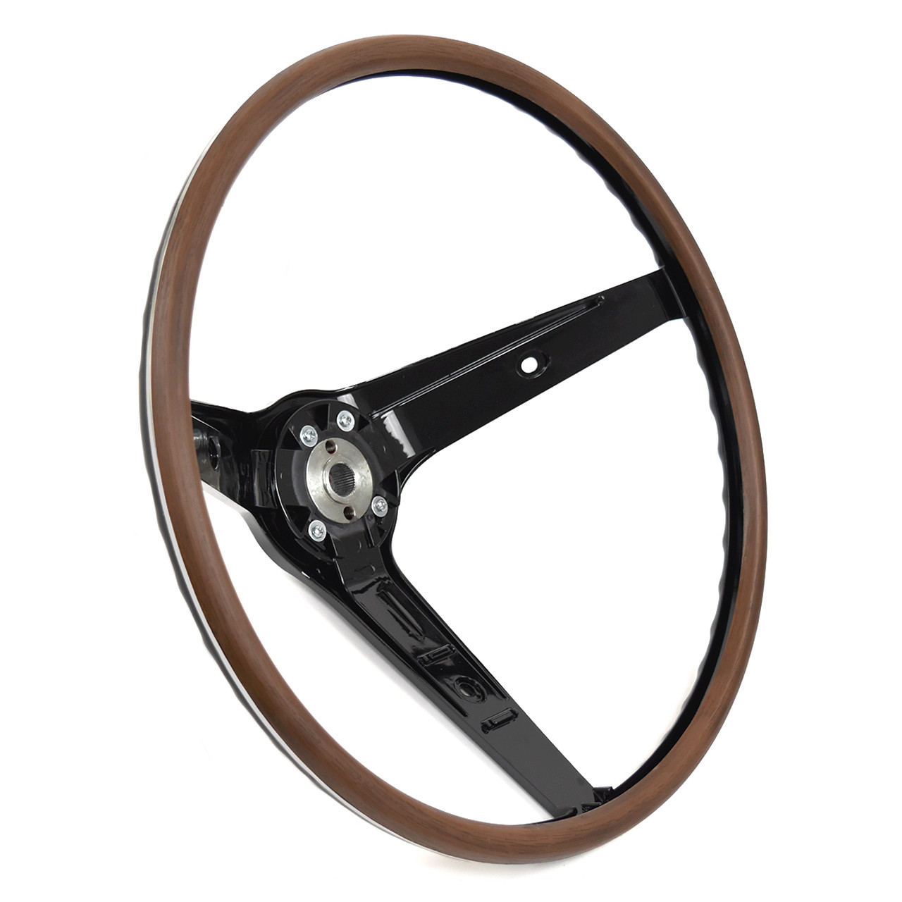 ACP FM-ES008M 1969 Ford Country Sedan Station Wagon Steering Wheel Rim Blow 3-Spoke Deluxe Woodgrain Without Horn Switch