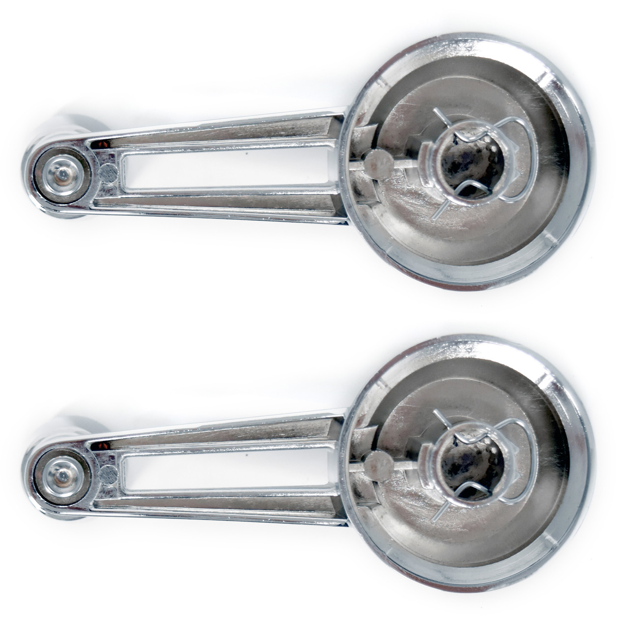 eClassics 1961-1964 Oldsmobile Cutlass Window Handle Chrome Concave Knob Pair