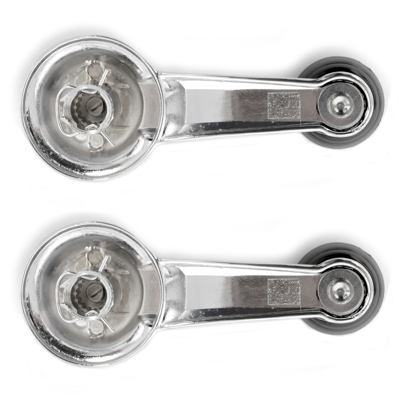 eClassics 1968 Chevrolet Chevy II Window Handle Black Knob Pair