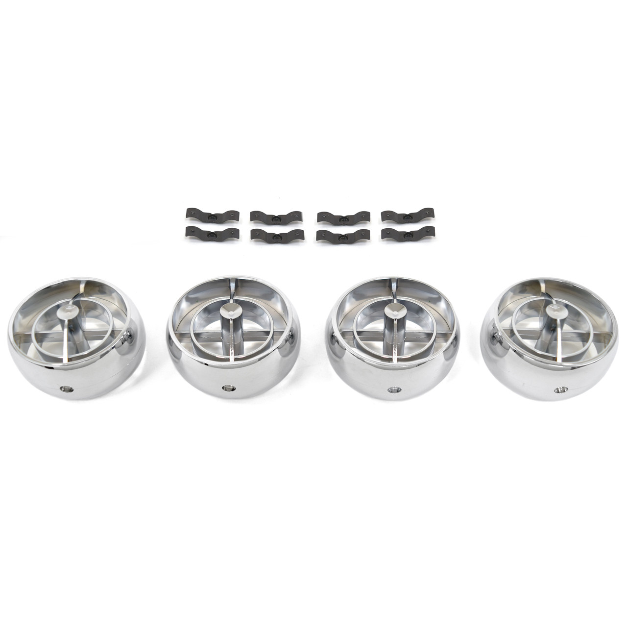 ACP FM-ACB01A 1963-1965 Ford Galaxie 500 Air Conditioner Fan Register 4 Piece Set With 8 Clips For Underdash Hang-On Unit