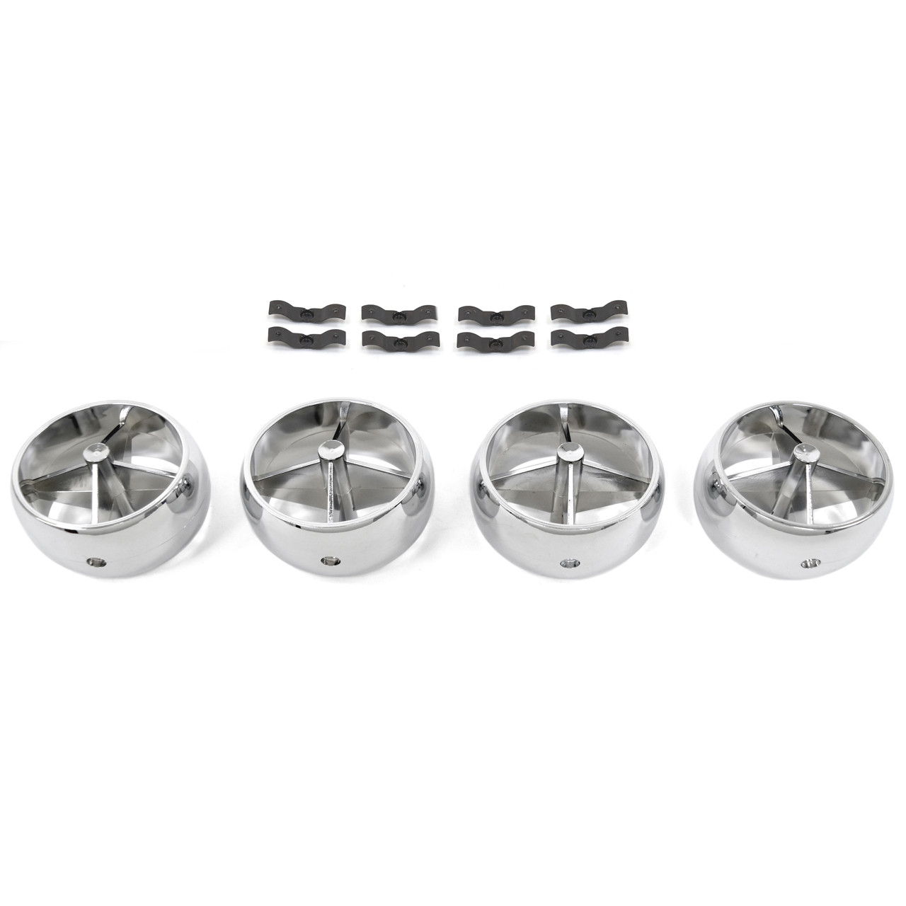 ACP FM-ACB02A 1966 Ford Fairlane Air Conditioner Fan Register 4 Piece Set With 8 Clips For Underdash Hang-On Unit