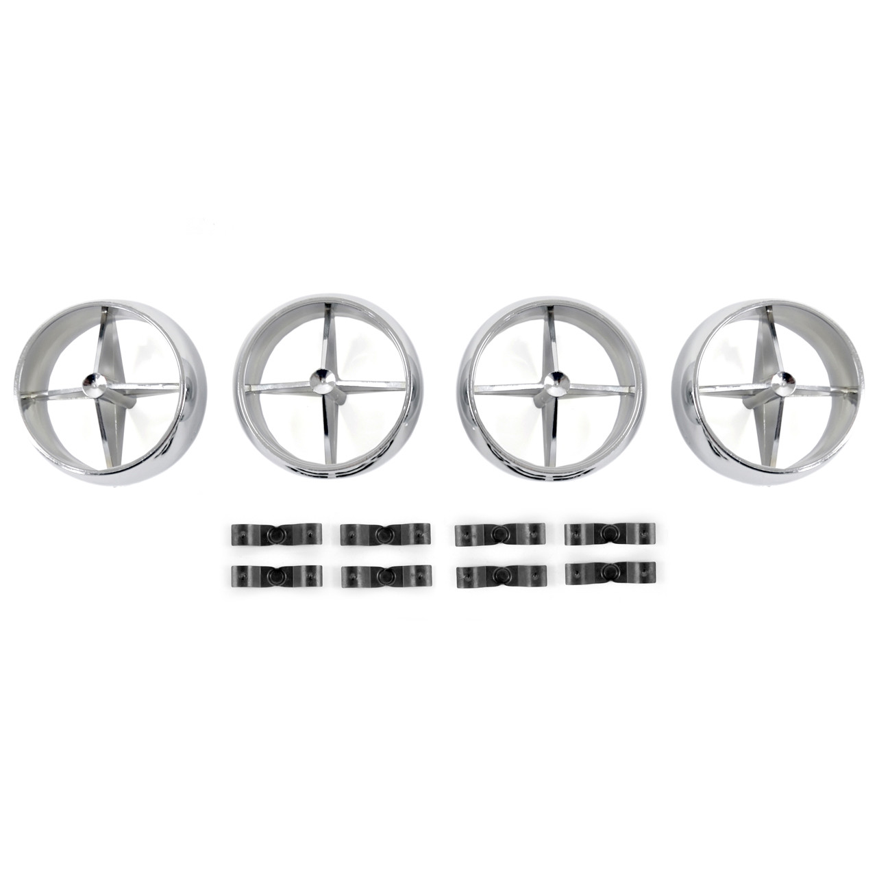ACP FM-ACB02A 1966 Ford Mustang Air Conditioner Fan Register 4 Piece Set With 8 Clips For Underdash Hang-On Unit