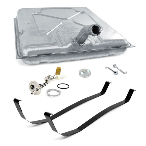 eClassics 1960-1961 Ford Fairlane Fuel Tank Kit - Tank w/ Filler Neck, 3/8" Sending Unit, Mounting Straps, J-Bolts, Gas Cap