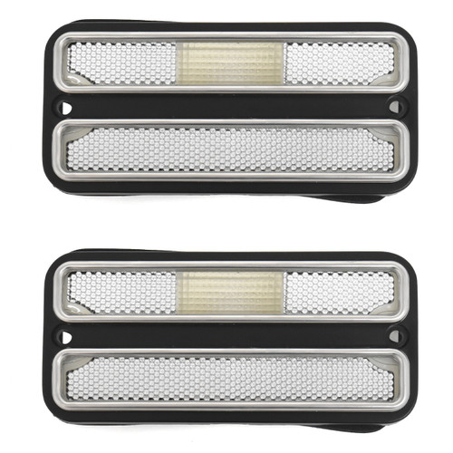 eClassics 1968-1972 GMC K35/K3500 Pickup Truck Side Marker Lens With Trim Clear PAIR