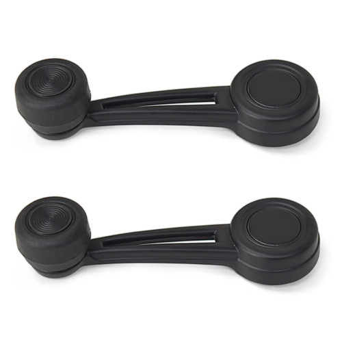 eClassics 1968-1969 Ford Mustang Door Or Quarter Window Handle Pair With Knob And Cover Plate Standard Black