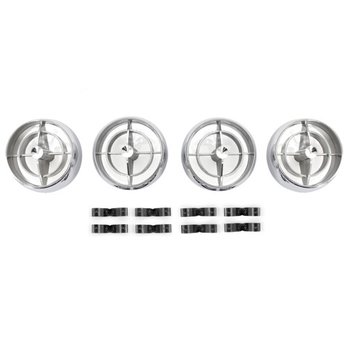 ACP FM-ACB01A 1963-1965 Ford Fairlane Air Conditioner Fan Register 4 Piece Set With 8 Clips For Underdash Hang-On Unit