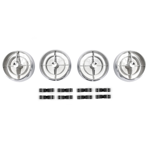 ACP FM-ACB01A 1963-1965 Ford Falcon Air Conditioner Fan Register 4 Piece Set With 8 Clips For Underdash Hang-On Unit