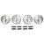 ACP FM-ACB01A 1963 Mercury Meteor Air Conditioner Fan Register 4 Piece Set With 8 Clips For Underdash Hang-On Unit