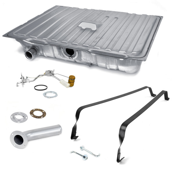 eClassics 1960-1963 Ford Ranchero Fuel Tank Kit - Tank, 5/16" Sending Unit, Mounting Straps, J-Bolts, Filler Neck