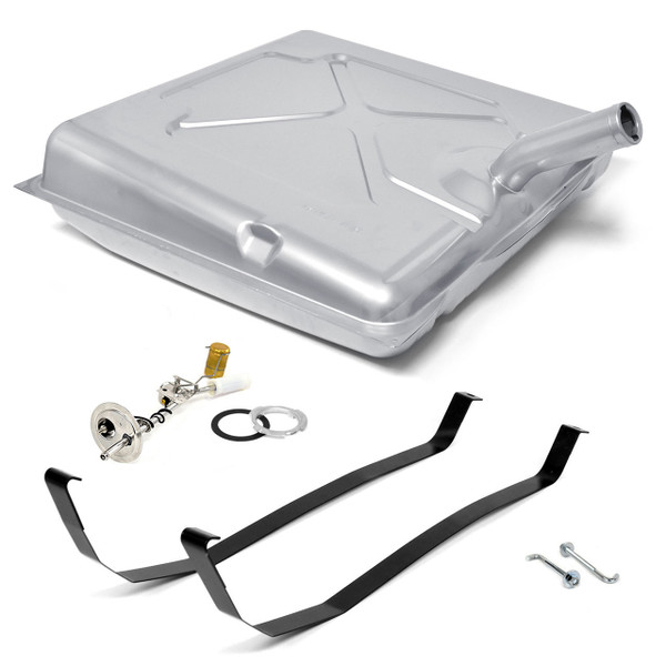 eClassics 1964 Ford Galaxie Fuel Tank Kit - Tank w/ Filler Neck, 3/8" Sending Unit, Mounting Straps, J-Bolts