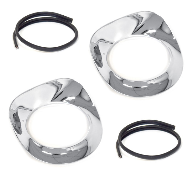 eClassics 1955-1957 GMC Truck, 1955-1957 Chevrolet Truck Headlight Bezel Chrome PAIR