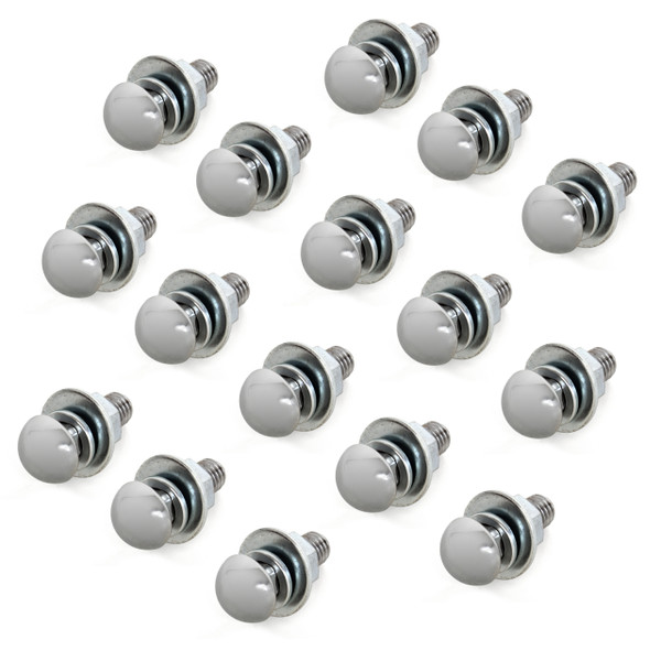 eClassics 1975-1986 Chevrolet C10 Truck Bumper Bolt Chrome SET 16-Bolts For Front And Rear