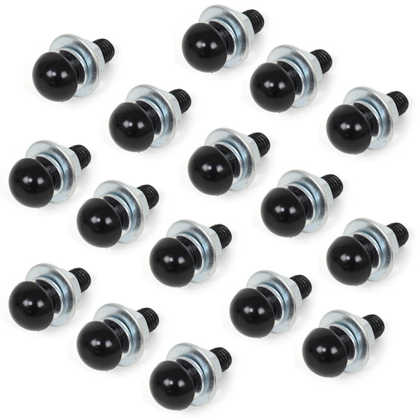 eClassics 1987 Chevrolet R20 Pickup Truck Bumper Bolt Black SET 16-Bolts For Front And Rear