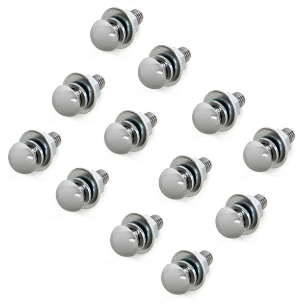 eClassics 1960-1972 Chevrolet K10 Pickup Truck Bumper Bolt Chrome SET 12-Bolts For Front And Rear