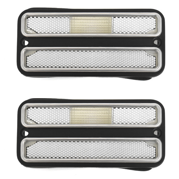 eClassics 1968-1972 Chevrolet C30 Pickup Truck Side Marker Lens With Trim Clear PAIR
