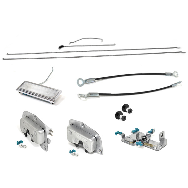 eClassics 1983-1996 Ford Bronco Tailgate Latch Rebuild Kit - Handle, Center Control, Rods, Strikers, Check Cables, Latches