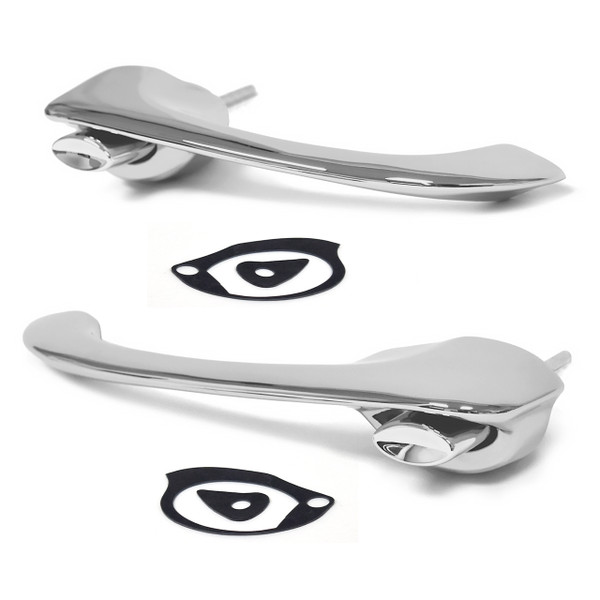 eClassics 1967-1969 Pontiac Firebird Outside Door Handle Chrome PAIR