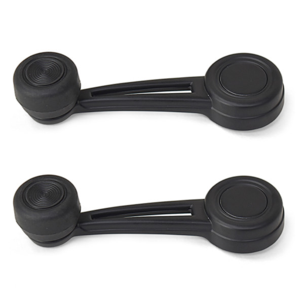eClassics 1968-1970 Ford Falcon Door Or Quarter Window Handle Pair With Knob And Cover Plate Standard Black