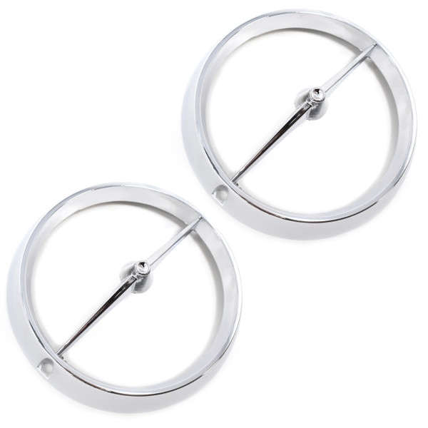 eClassics 1965-1967 Ford Mustang Fog Light Bezels Chrome Pair