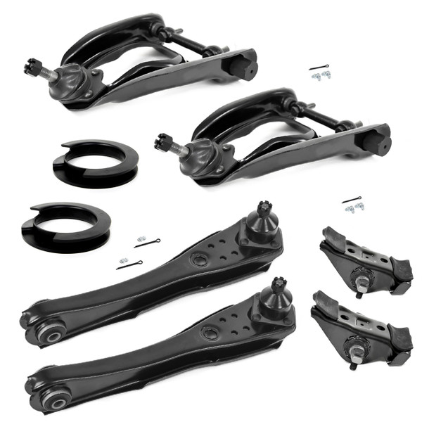 eClassics 1966-1967 Ford Fairlane Upper & Lower Control Arm Set With Coil Spring Mounting Kit