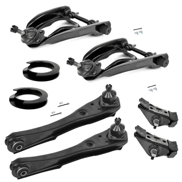 eClassics 1970-1971 Ford Maverick Upper & Lower Control Arm Set With Coil Spring Mounting Kit